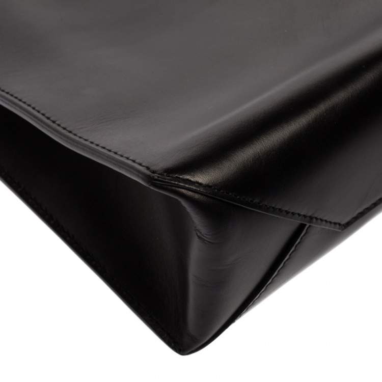 Pre Owned Balenciaga Black Leather Small Cable Shopper Tote