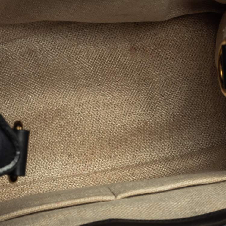 Pre Owned Balenciaga Black Leather and Python Padlock All Afternoon Tote