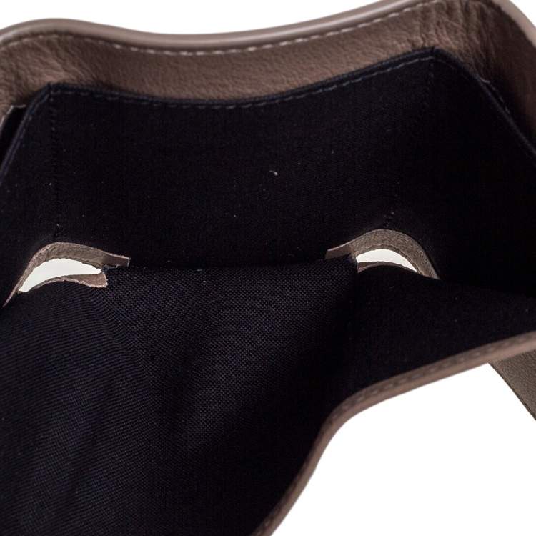 مملوكة مسبقًا Balenciaga Dark Beige Leather Mini Papier Wallet