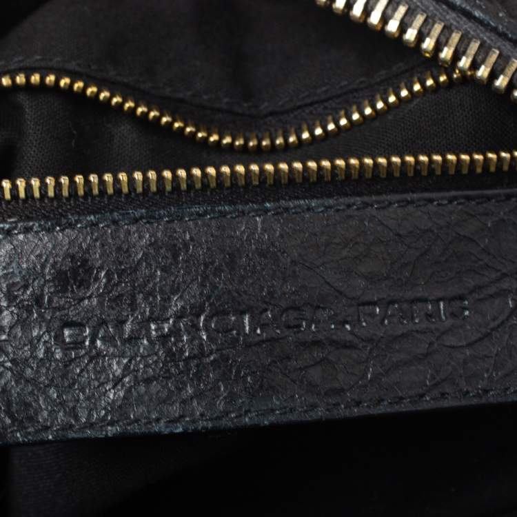 Pre Owned Balenciaga Black Leather GGH Hobo