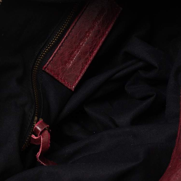 Pre Owned Balenciaga Grenat Leather RH Twiggy Satchel