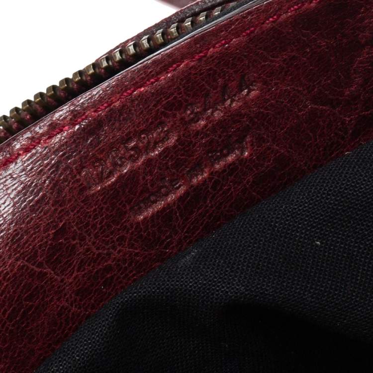 Pre Owned Balenciaga Grenat Leather RH Twiggy Satchel