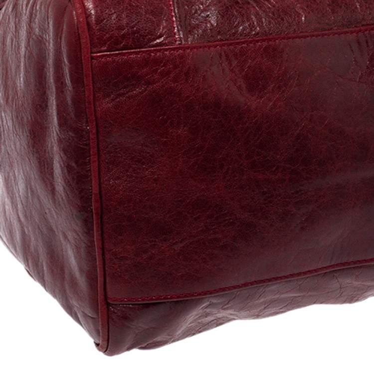 Pre Owned Balenciaga Grenat Leather RH Twiggy Satchel