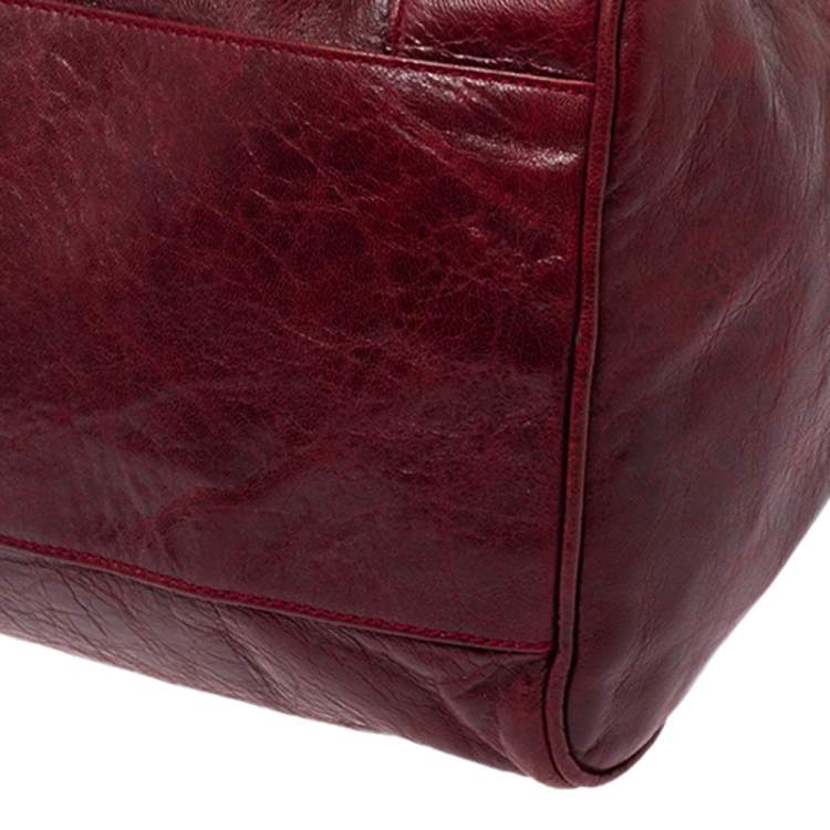 Pre Owned Balenciaga Grenat Leather RH Twiggy Satchel