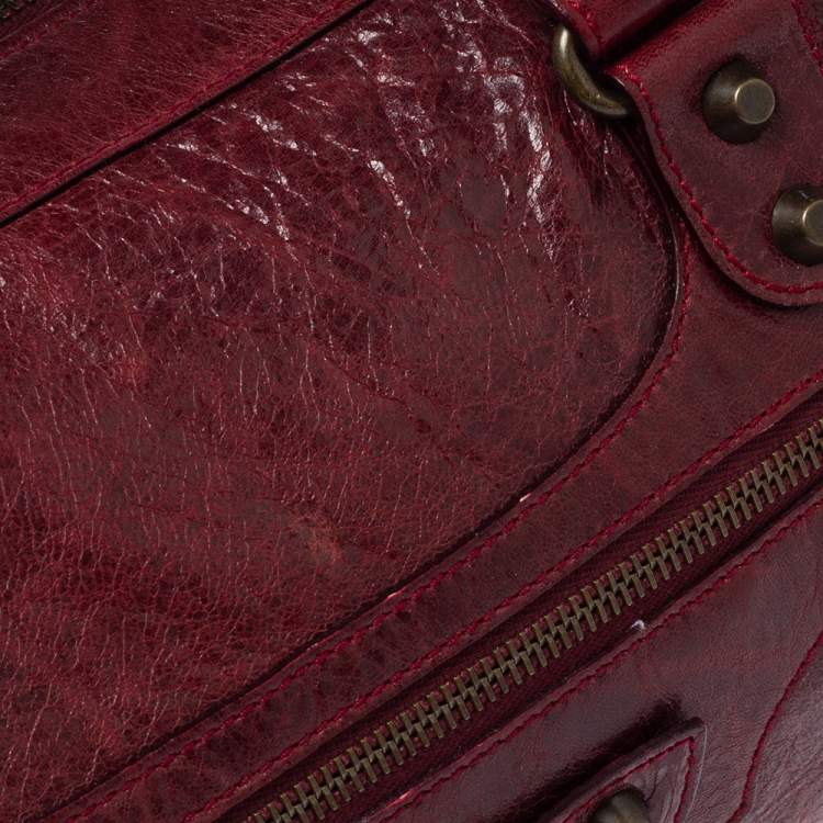 Pre Owned Balenciaga Grenat Leather RH Twiggy Satchel