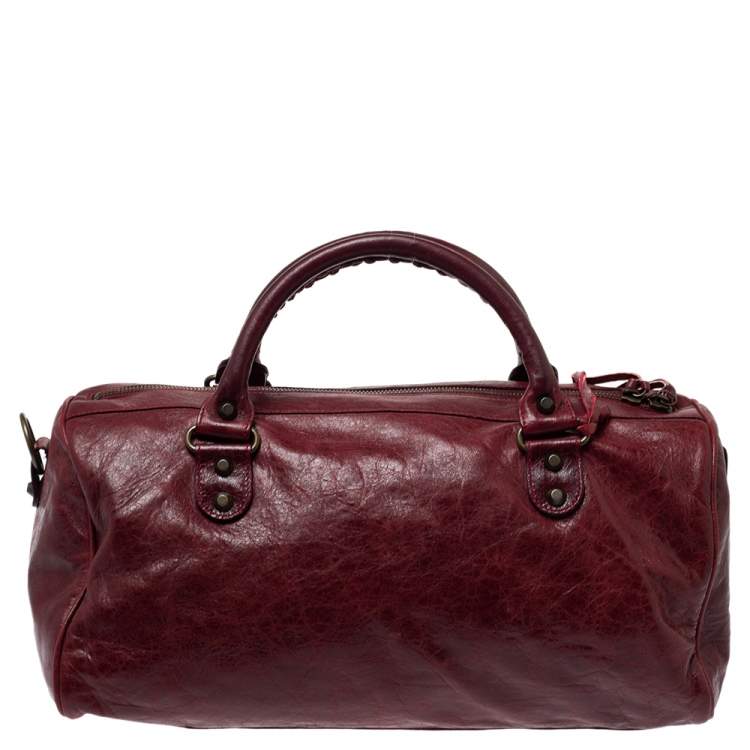 Pre Owned Balenciaga Grenat Leather RH Twiggy Satchel