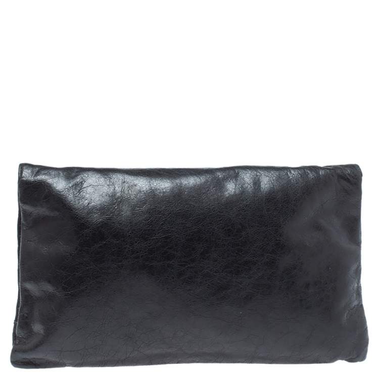 Pre Owned Balenciaga Black Leather RGH Envelope Clutch