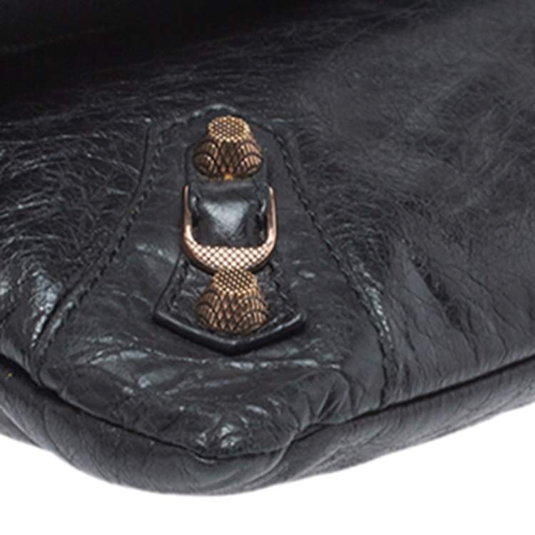 Pre Owned Balenciaga Black Leather RGH Envelope Clutch