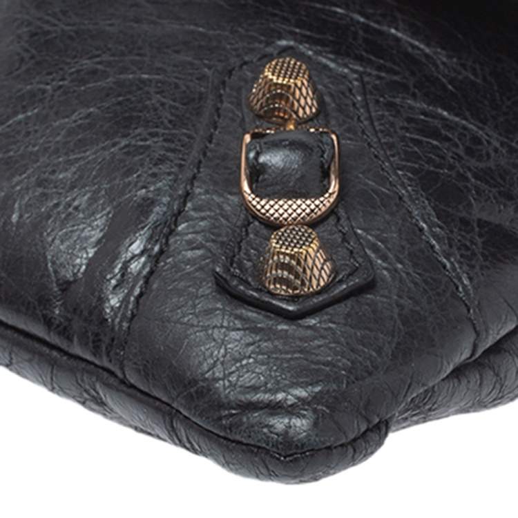 Pre Owned Balenciaga Black Leather RGH Envelope Clutch