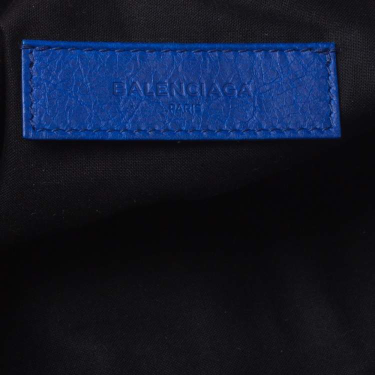 Pre Owned Balenciaga Blue Leather Classic City Clutch