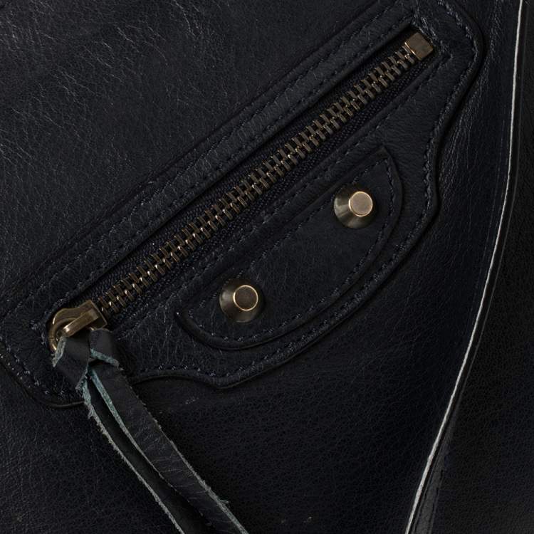 Pre Owned Balenciaga Bleu Obscur Leather Milkyway Papier Messenger Bag