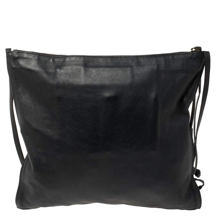 Pre Owned Balenciaga Bleu Obscur Leather Milkyway Papier Messenger Bag