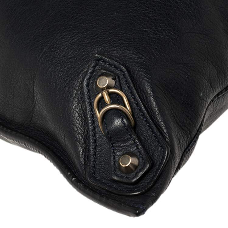 Pre Owned Balenciaga Bleu Obscur Leather Milkyway Papier Messenger Bag