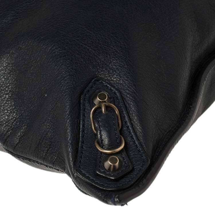 Pre Owned Balenciaga Bleu Obscur Leather Milkyway Papier Messenger Bag