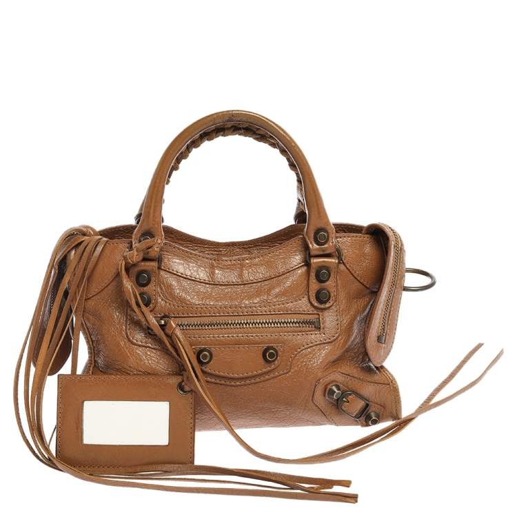 Balenciaga Bag The City Brown Leather Bag 2 Way Bag  eBay