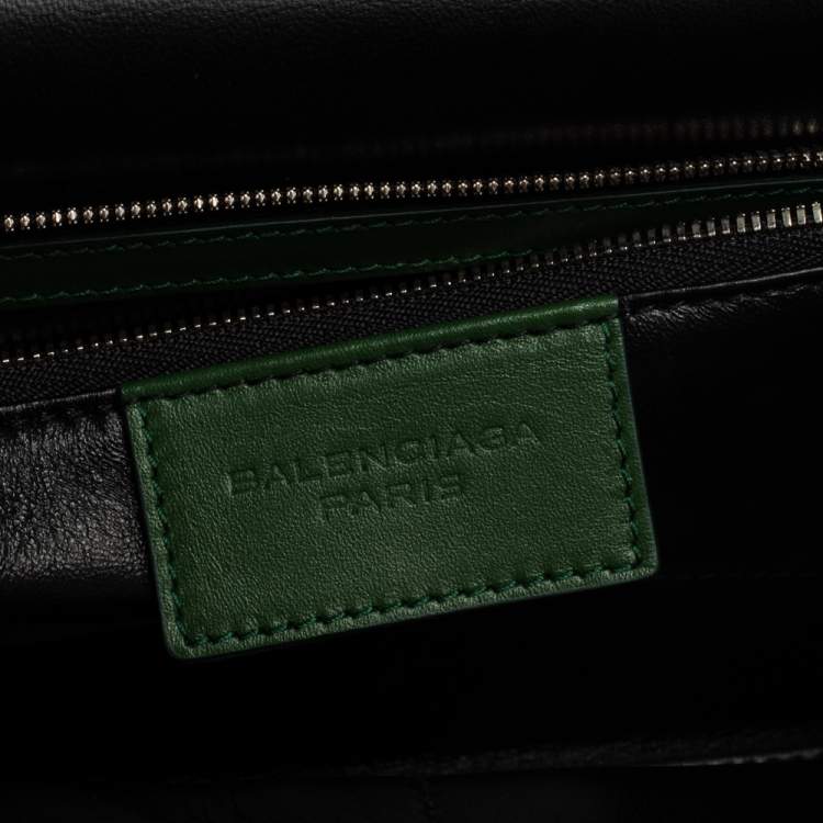 Pre Owned Balenciaga Green Leather Le Dix Cartable Top Handle Bag