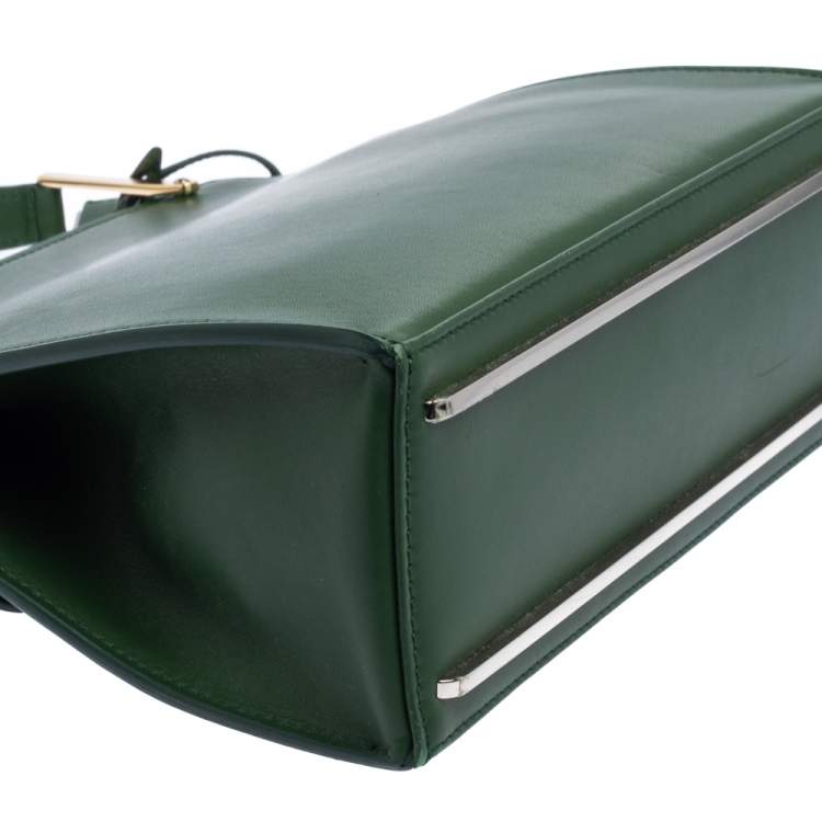 Pre Owned Balenciaga Green Leather Le Dix Cartable Top Handle Bag