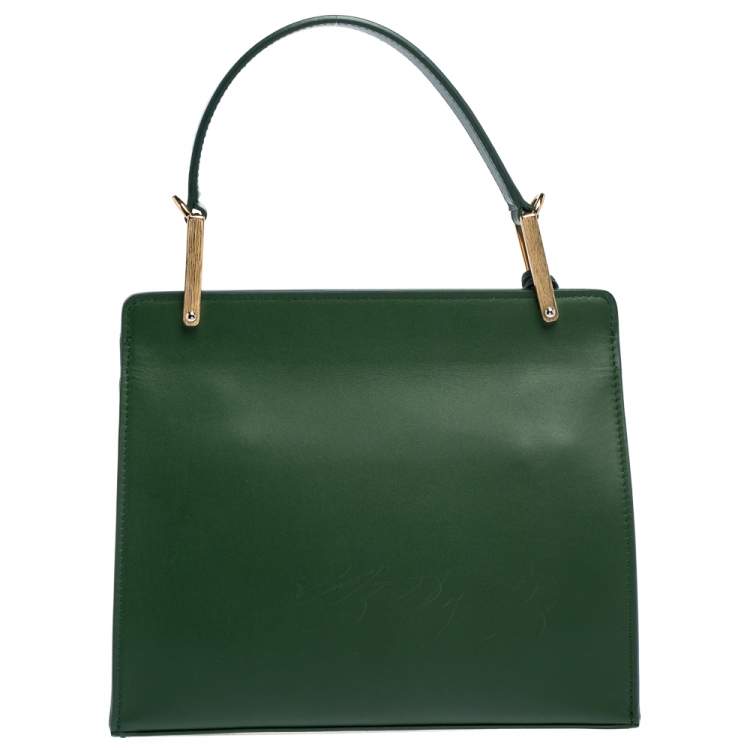 Pre Owned Balenciaga Green Leather Le Dix Cartable Top Handle Bag