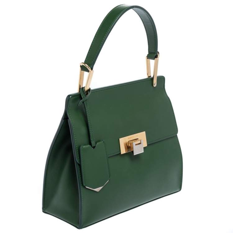 Pre Owned Balenciaga Green Leather Le Dix Cartable Top Handle Bag