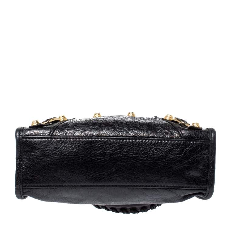 Pre Owned Balenciaga Black Leather Mini Classic City RH Tote