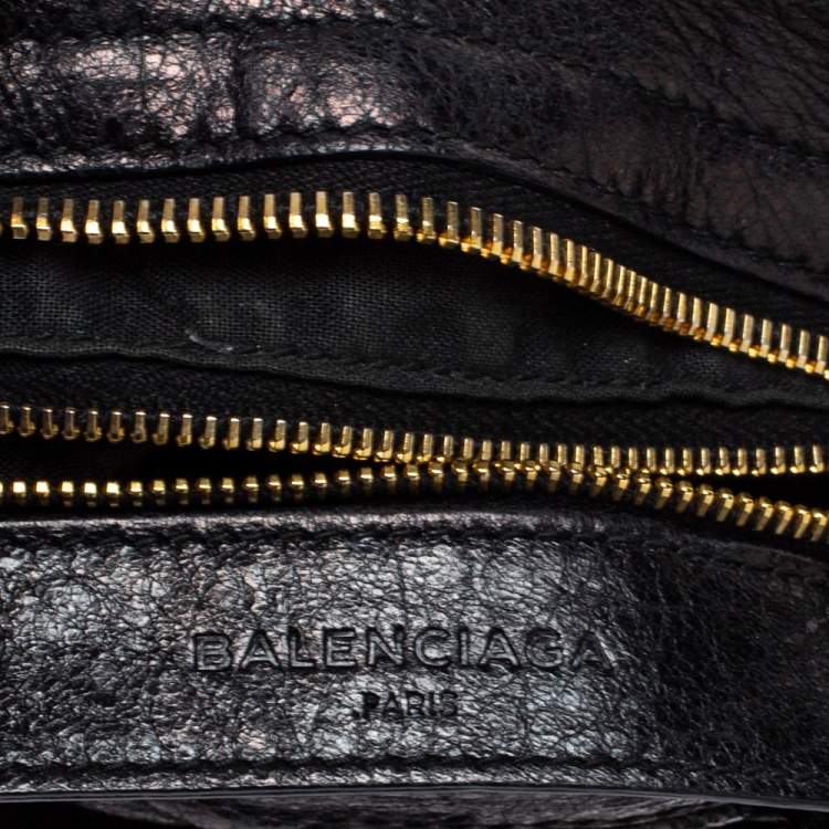 Pre Owned Balenciaga Black Leather Mini Classic City RH Tote