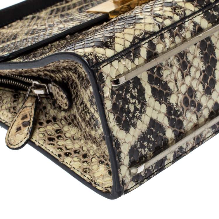 Pre Owned Balenciaga Cream Python Le Dix Cartable S Top Handle Bag