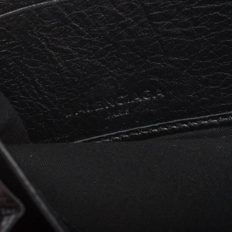 Pre Owned Balenciaga Black Leather City Zip Around Wallet