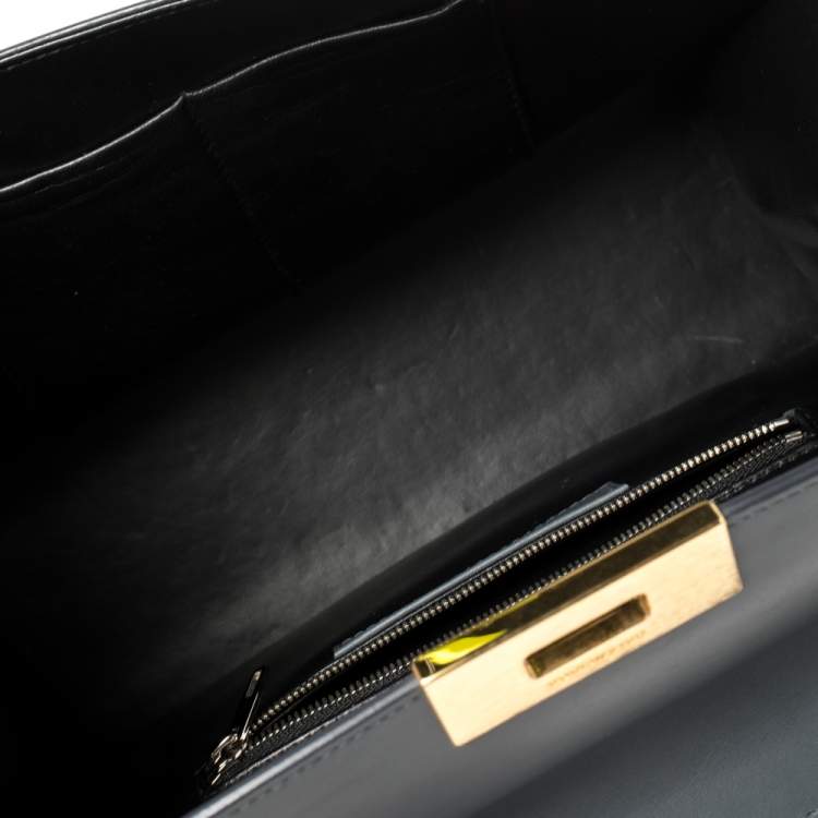 Pre Owned Balenciaga Ash Blue Leather Le Dix Cartable Top Handle Bag