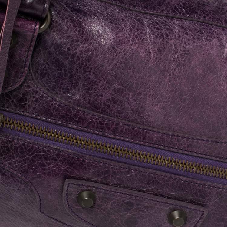 Pre Owned Balenciaga Raisin Leather RH Twiggy Satchel