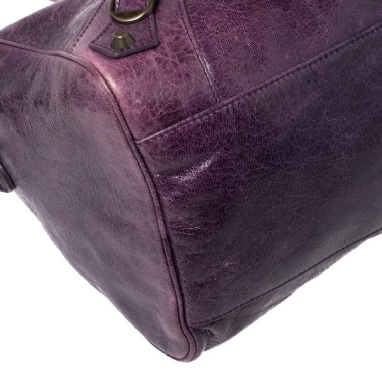 Pre Owned Balenciaga Raisin Leather RH Twiggy Satchel