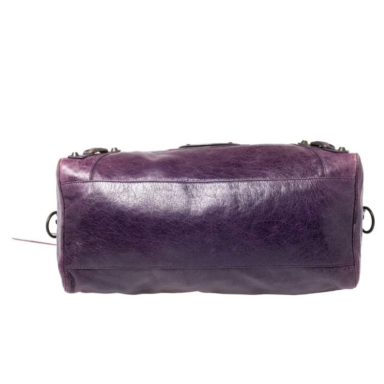 Pre Owned Balenciaga Raisin Leather RH Twiggy Satchel