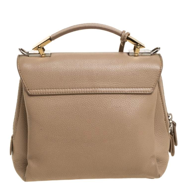 Pre Owned Balenciaga Beige Leather Le Dix Cartable Top Handle Bag