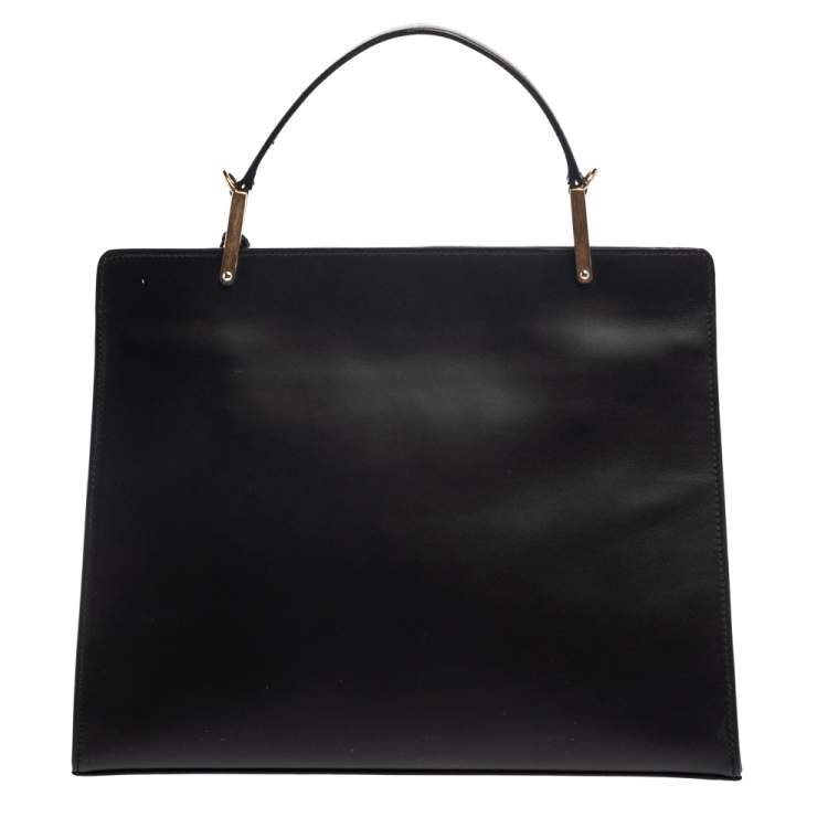 Pre Owned Balenciaga Black Leather Le Dix Cartable Top Handle Bag