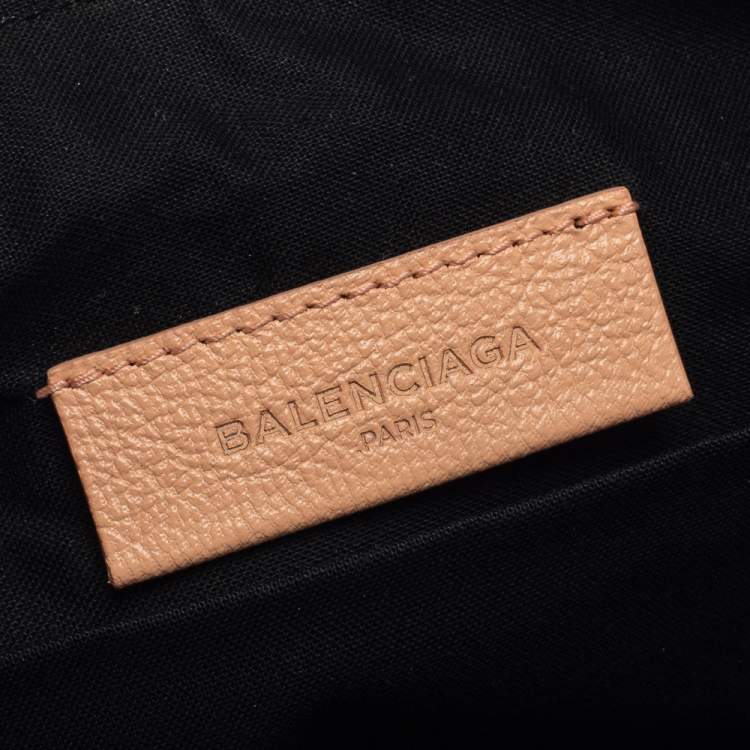 Pre Owned Balenciaga Vieux Rose Leather Motocross Metallic Edge Pouch 
