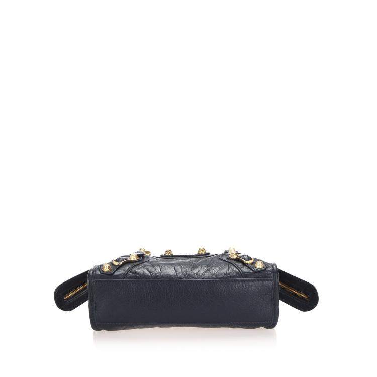 Pre Owned Balenciaga Blue Leather Motocross Classic City Satchel Bag