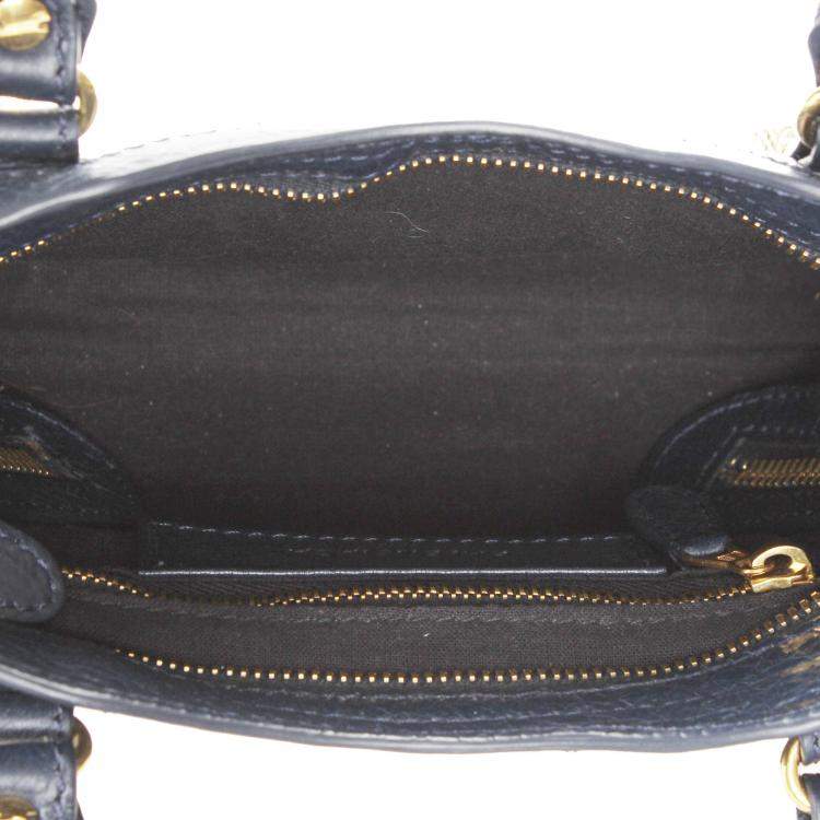 Pre Owned Balenciaga Blue Leather Motocross Classic City Satchel Bag