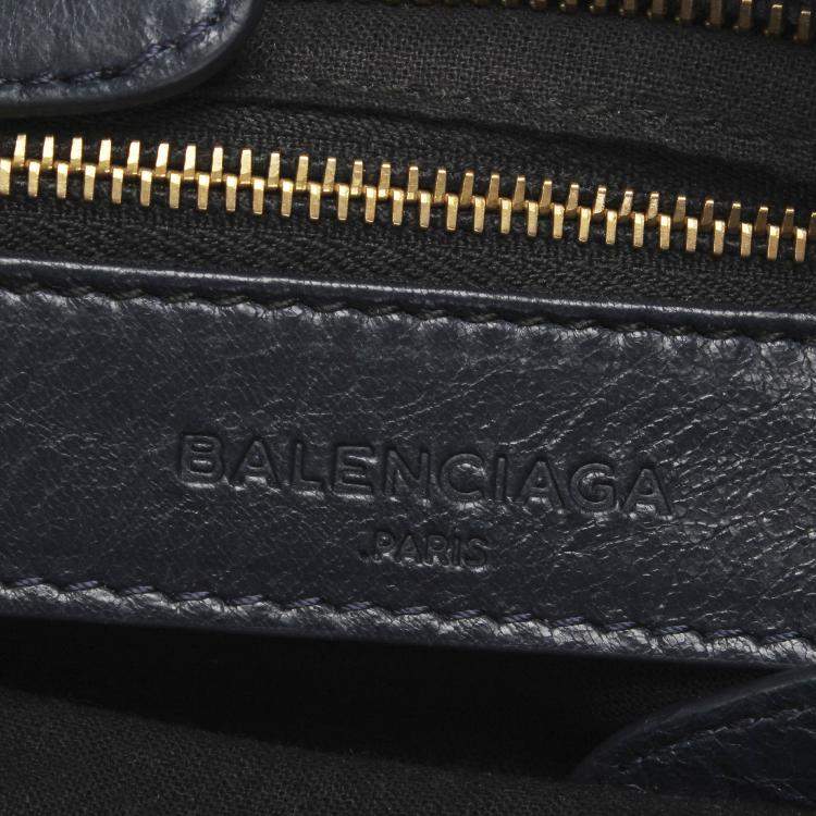 Pre Owned Balenciaga Blue Leather Motocross Classic City Satchel Bag