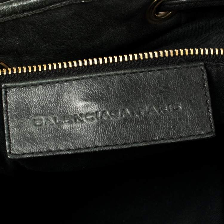 Pre Owned Balenciaga Pine Leather GGH Pompon Hobo