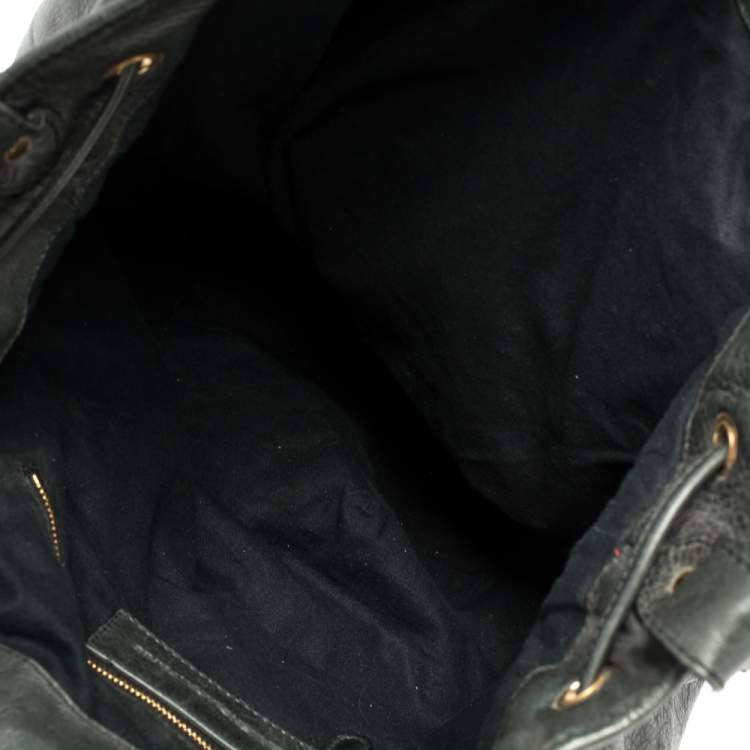 Pre Owned Balenciaga Pine Leather GGH Pompon Hobo