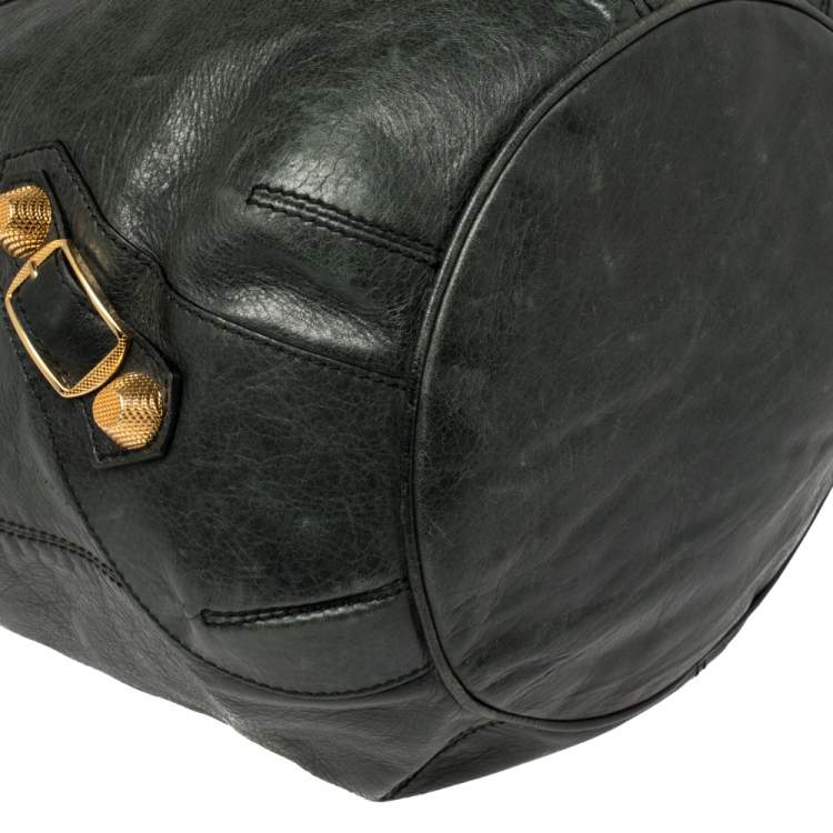 Pre Owned Balenciaga Pine Leather GGH Pompon Hobo