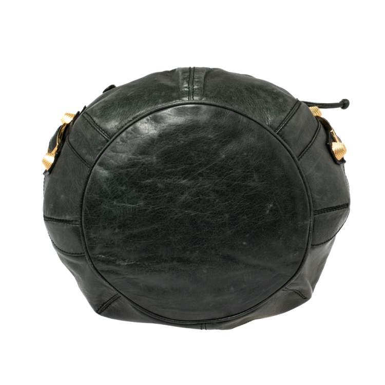 Pre Owned Balenciaga Pine Leather GGH Pompon Hobo