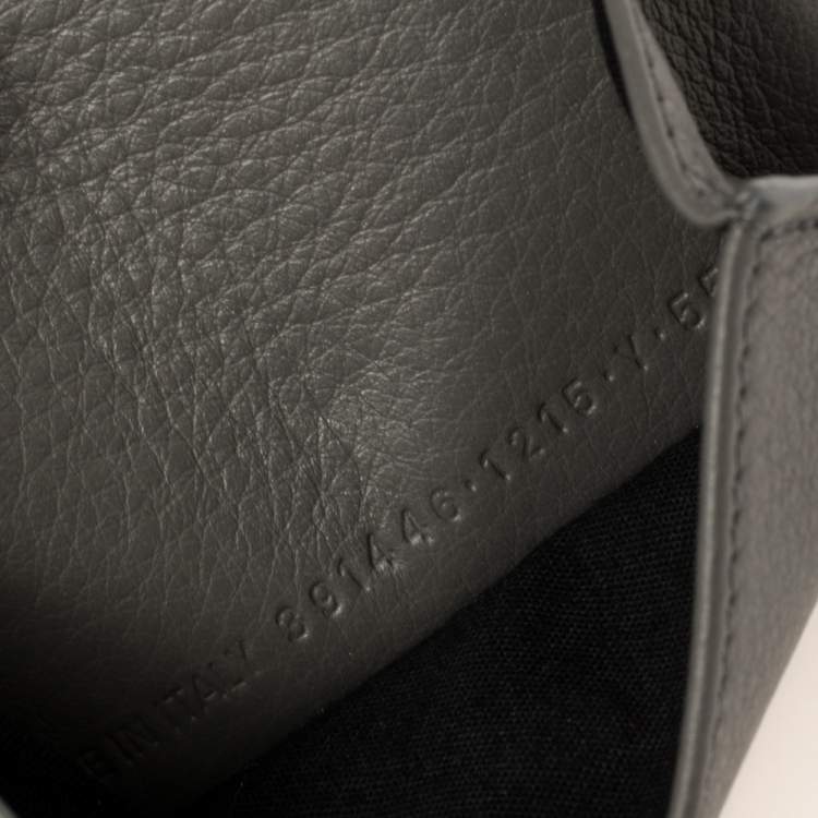Pre Owned Balenciaga Gris Pyrite Leather Mini Papier Wallet