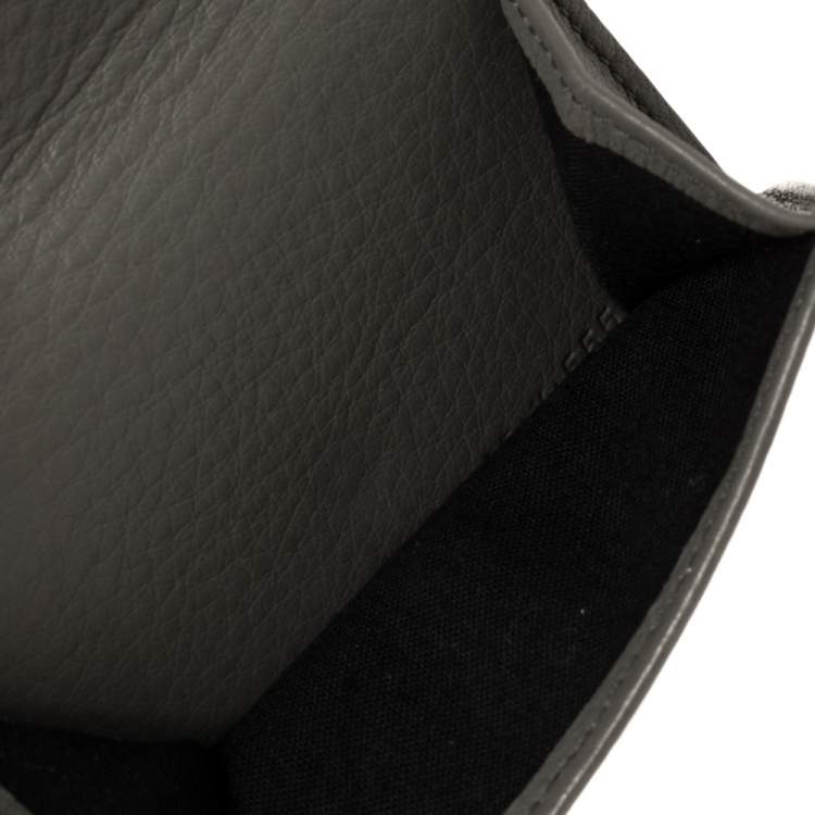 Pre Owned Balenciaga Gris Pyrite Leather Mini Papier Wallet