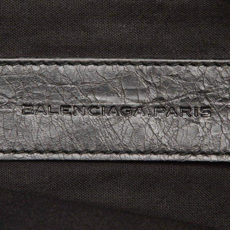Pre Owned Balenciaga Black Motocross Classic Clip L Leather Clutch Bag