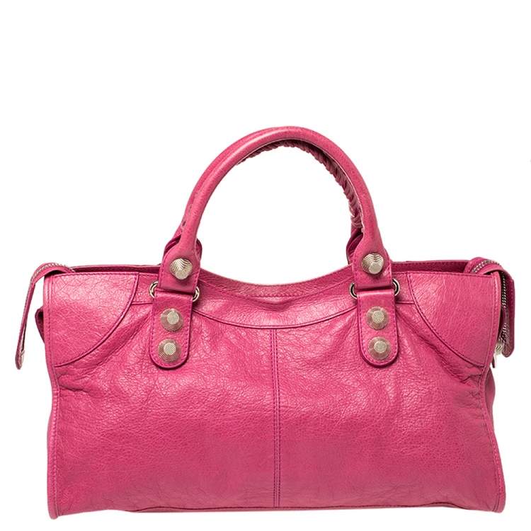Pre Owned Balenciaga Cyclamen Leather GSH Part Time Tote