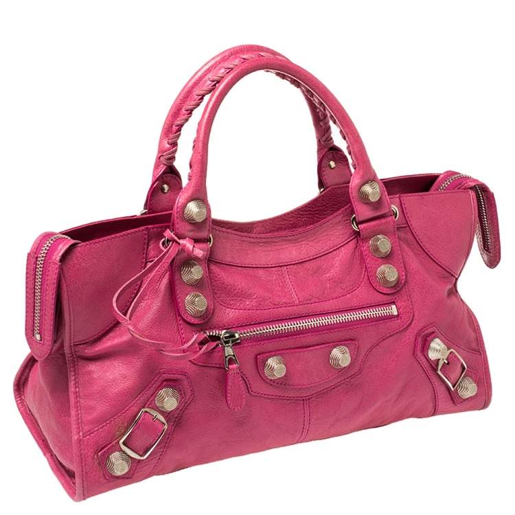 Pre Owned Balenciaga Cyclamen Leather GSH Part Time Tote