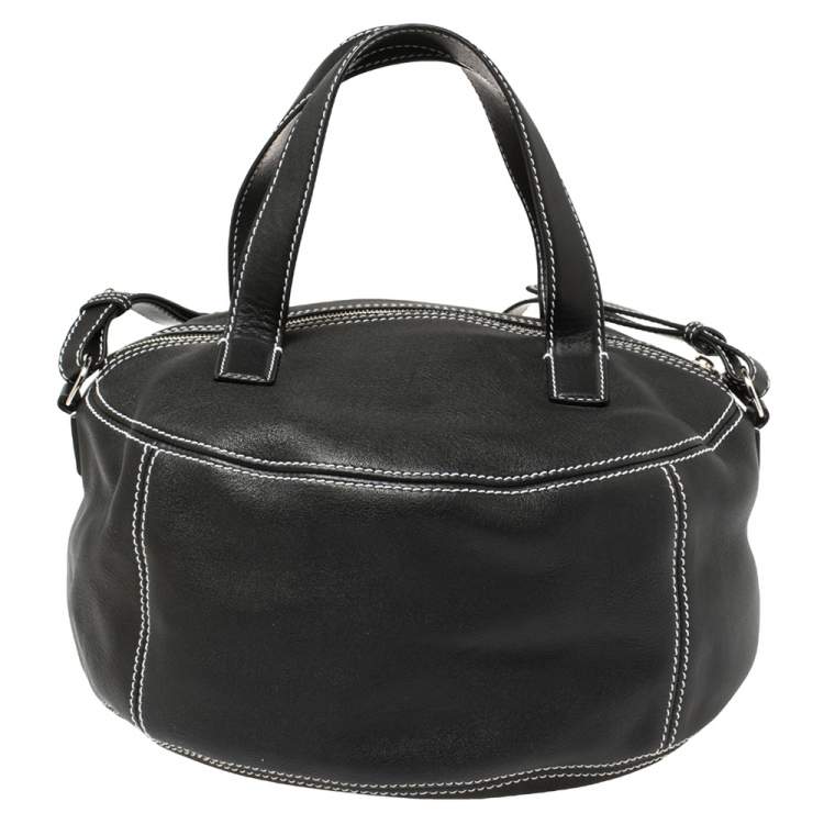 Pre Owned Balenciaga Black Leather Air Hobo 