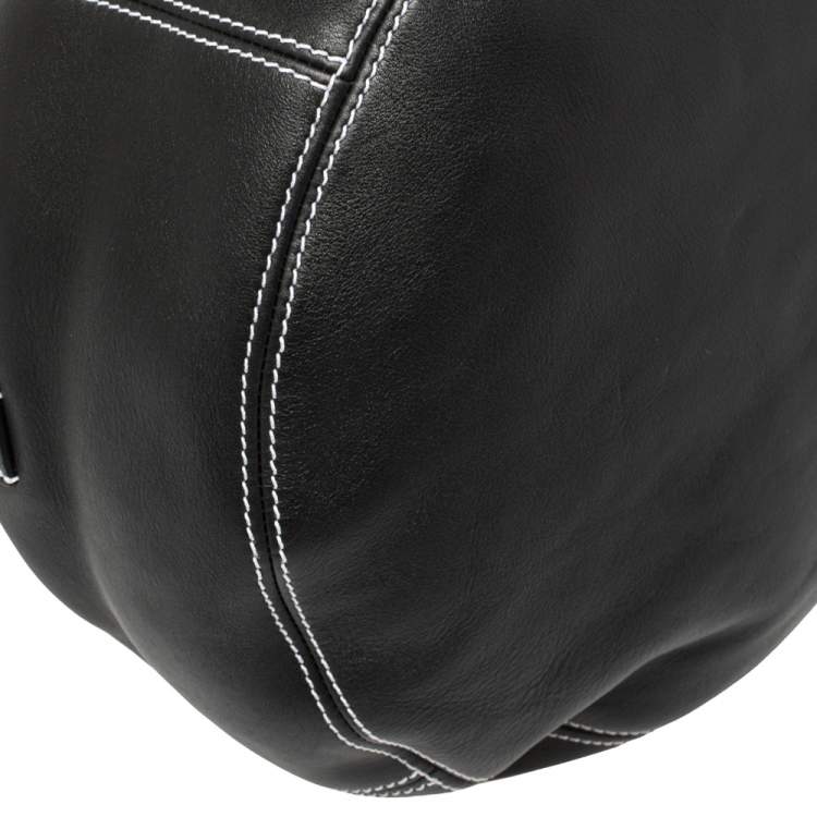 Pre Owned Balenciaga Black Leather Air Hobo 