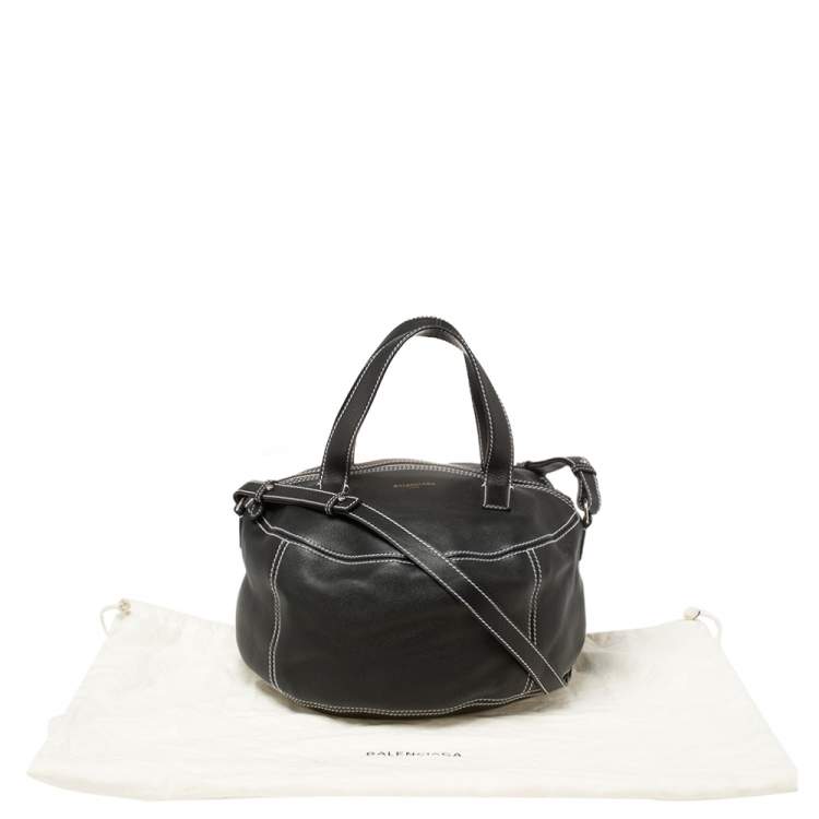 Pre Owned Balenciaga Black Leather Air Hobo 