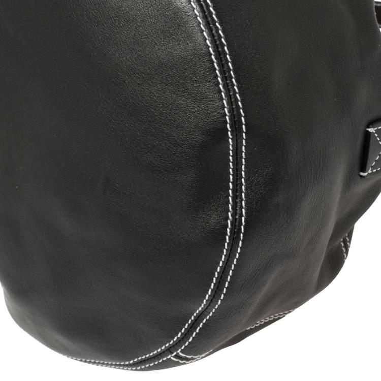 Pre Owned Balenciaga Black Leather Air Hobo 